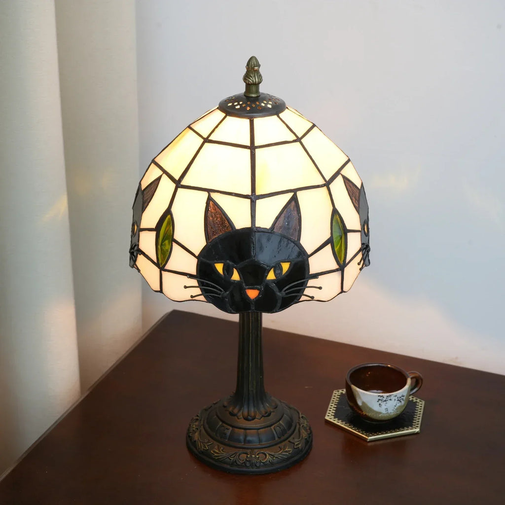 Bordlampe med glasmosaik