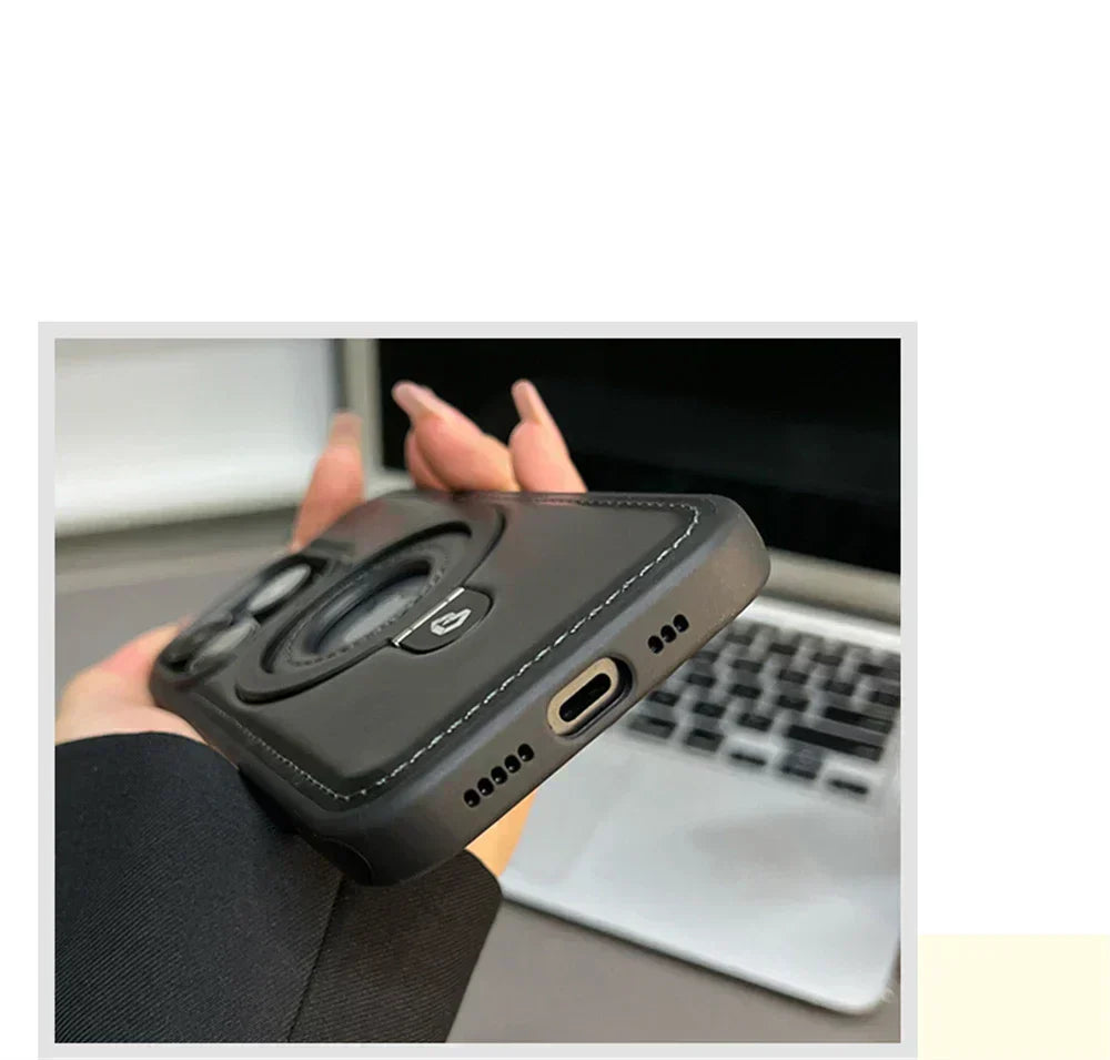 Custodia in pelle Premium MagSafe con supporto ad anello pieghevole integrato