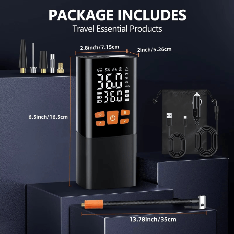NovaPulse 180 PSI luftkompressor med 25000mAh batteri og digitalt trykdisplay