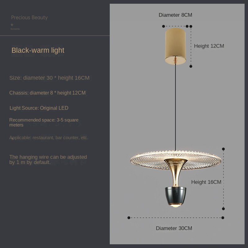 Lampadario Ombrello in Vetro AstraGlass con Illuminazione LED