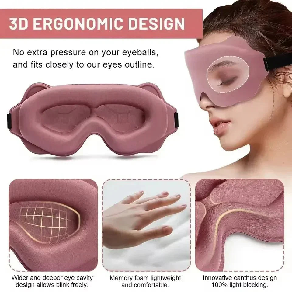 NoctiShade 6D Light Blocking Memory Foam Sleep Mask For Deep Sleep