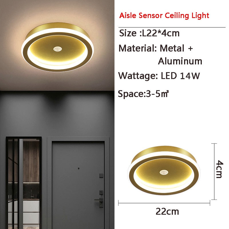 Plafonnier avec Capteur de Mouvement LED pour Chambre et Couloir