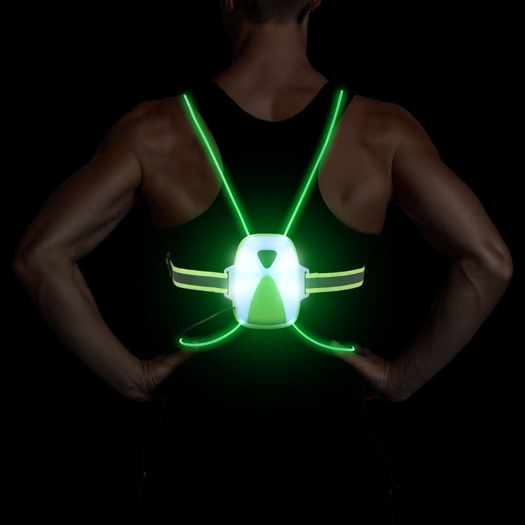 Colete de Segurança LED LumaGuard Ajustável e Luminoso para Corrida e Atividades ao Ar Livre