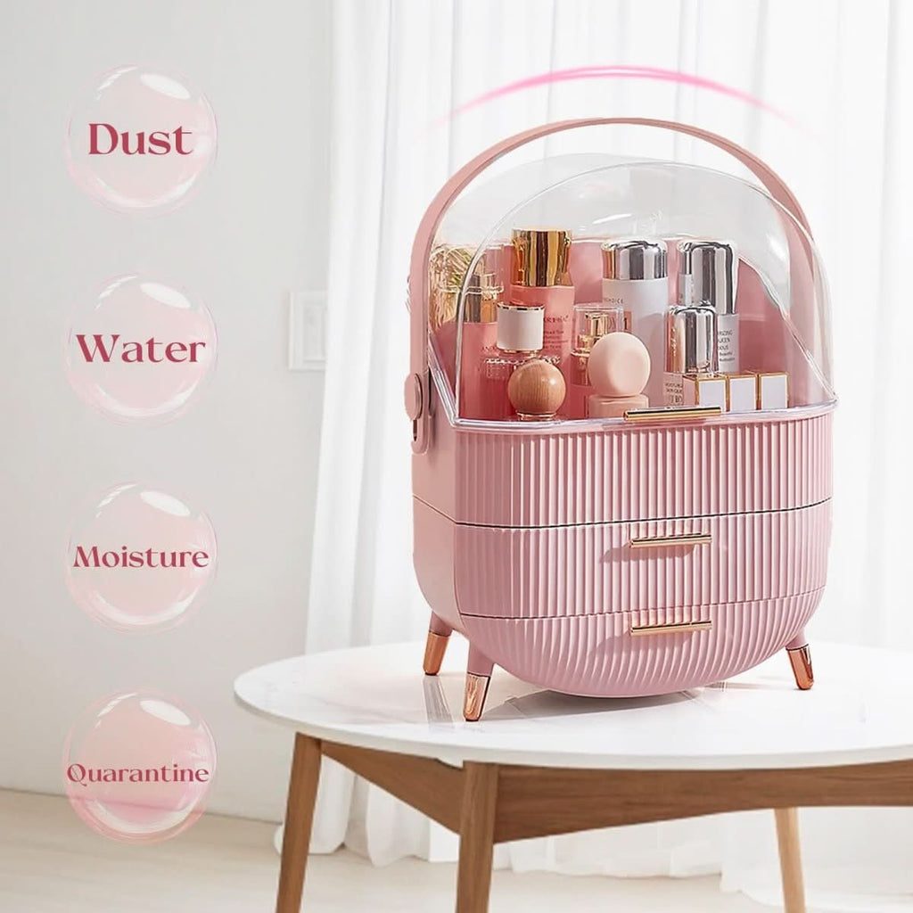 AuraGlow Makeup Organizer Dustproof and Waterproof Cosmetic Box With Elegant Design