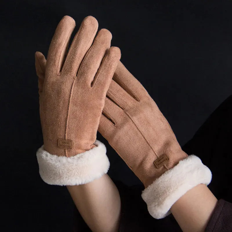 Pink Fleece Lined Winter Gloves For Warm Comfort And Style