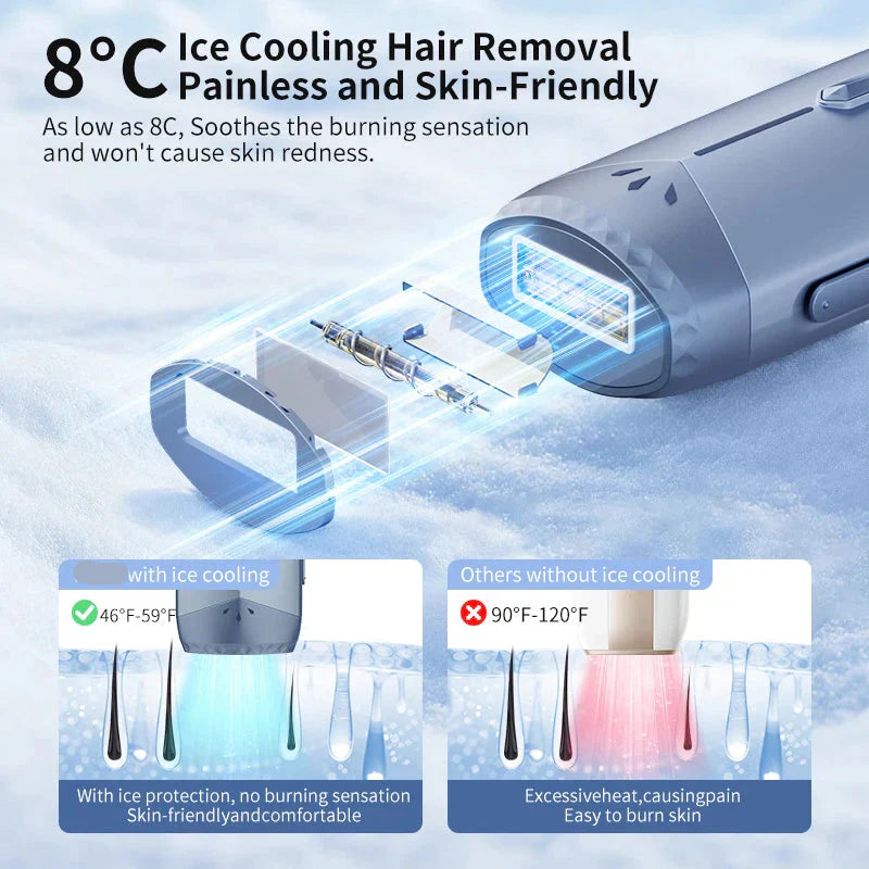 Cooling Hair Removal Device for Comfortable Home Use