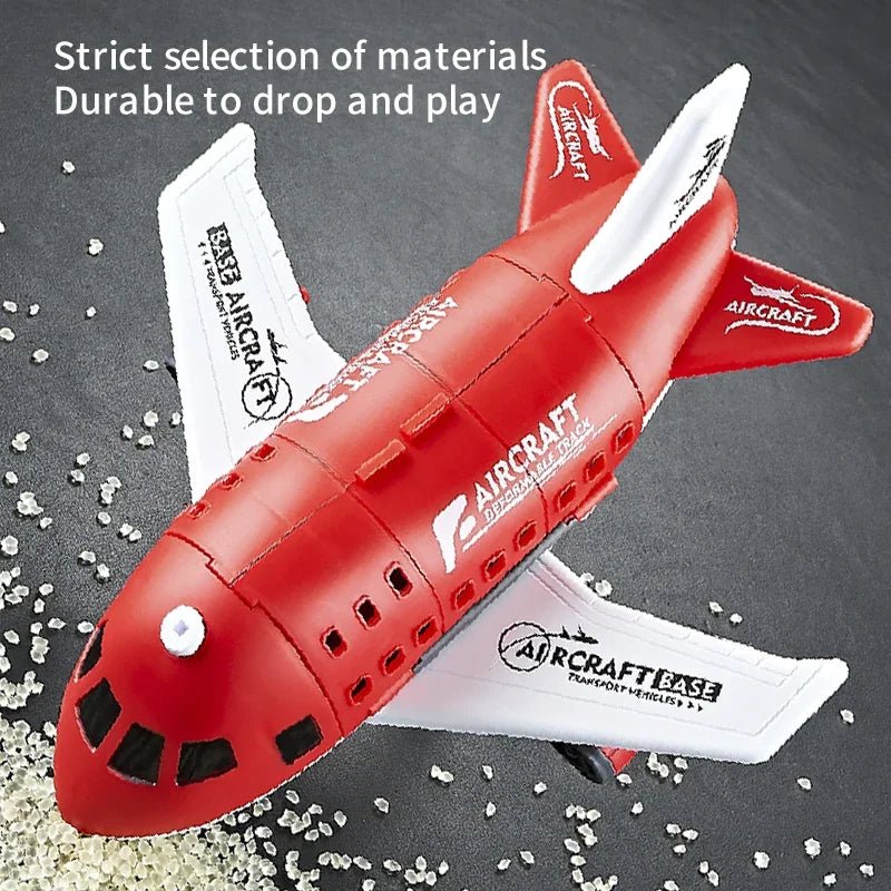 AirNova Playset Inertial Airplane And Vehicle Set With Helicopter And Road Signs