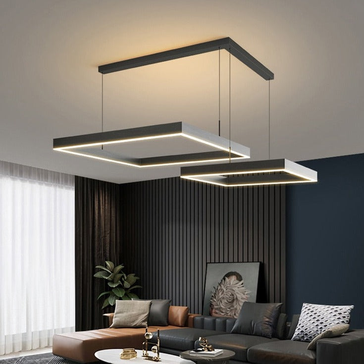 Nova Square LED Chandelier for Modern Living Room Lighting