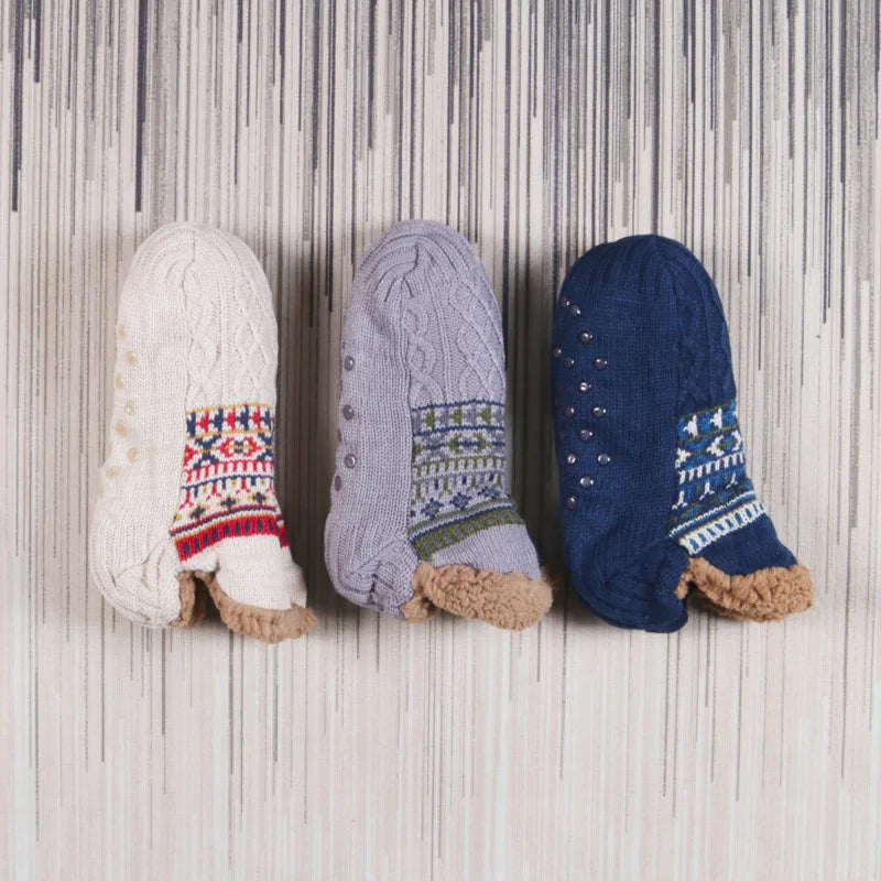 CozyStep Non-Slip Socks For Yoga And Snow Warm Unisex Indoor Slippers For Fall And Winter