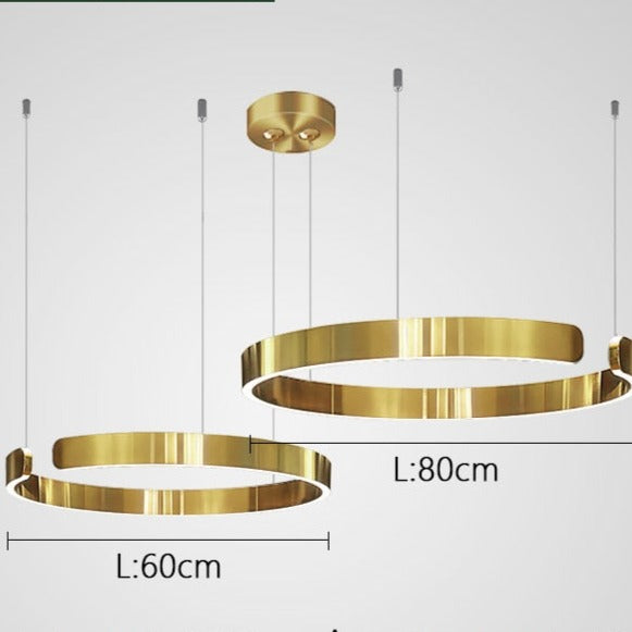 Luma Circle LED Lysekrone Metal Luksus Pendellampe
