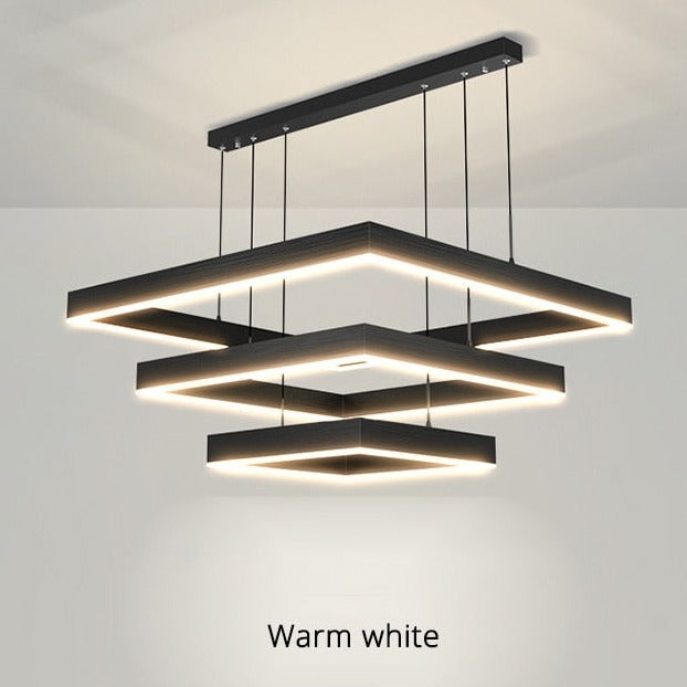 Nova Square LED Chandelier for Modern Living Room Lighting