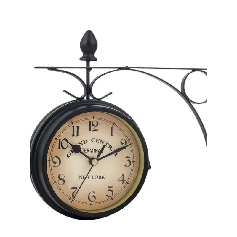 RetroTime Vintage Dual Sided Wall Clock Classic Timepiece For Your Wall