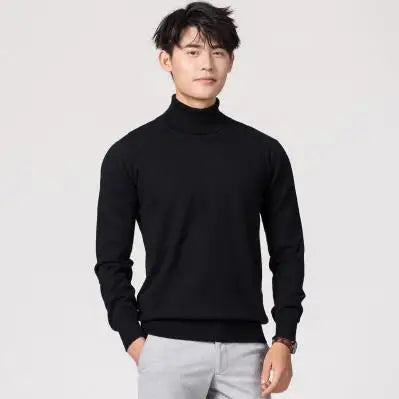 Miyabi japonský pletený rolák pro muže s 60 % kašmíru a 35 % bavlny