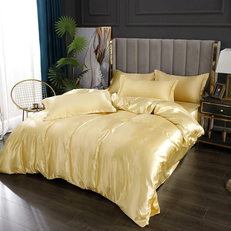 Premium Silk Bedding Set Exuding Luxury And Timeless Elegance