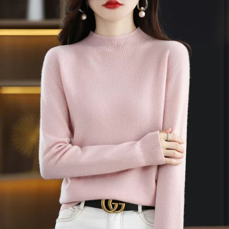 Aurora Kvinders 100% Ren Uld Cashmere Sweater til Efterår og Vinter | Fervei