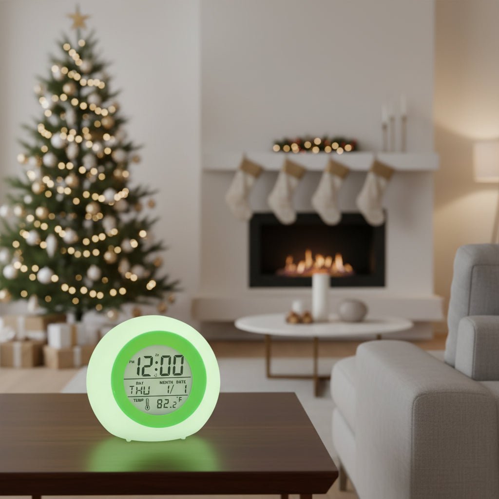 Réveil NovaSleep pour Enfants avec Veilleuse 7 Couleurs et Fonction Snooze