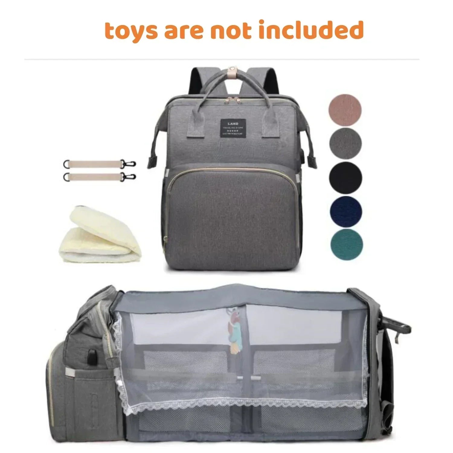 Baby Backpack With Foldable Bed For Travel And Diaper Storage