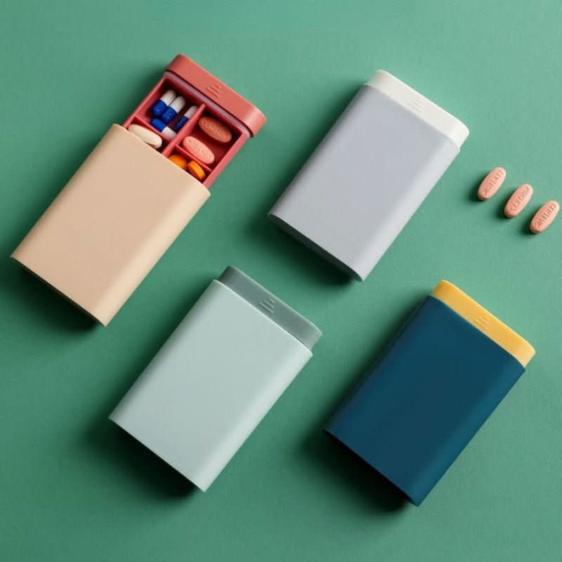 Nordiva Compact Supplement Box for Vitamins and Medicines with Style