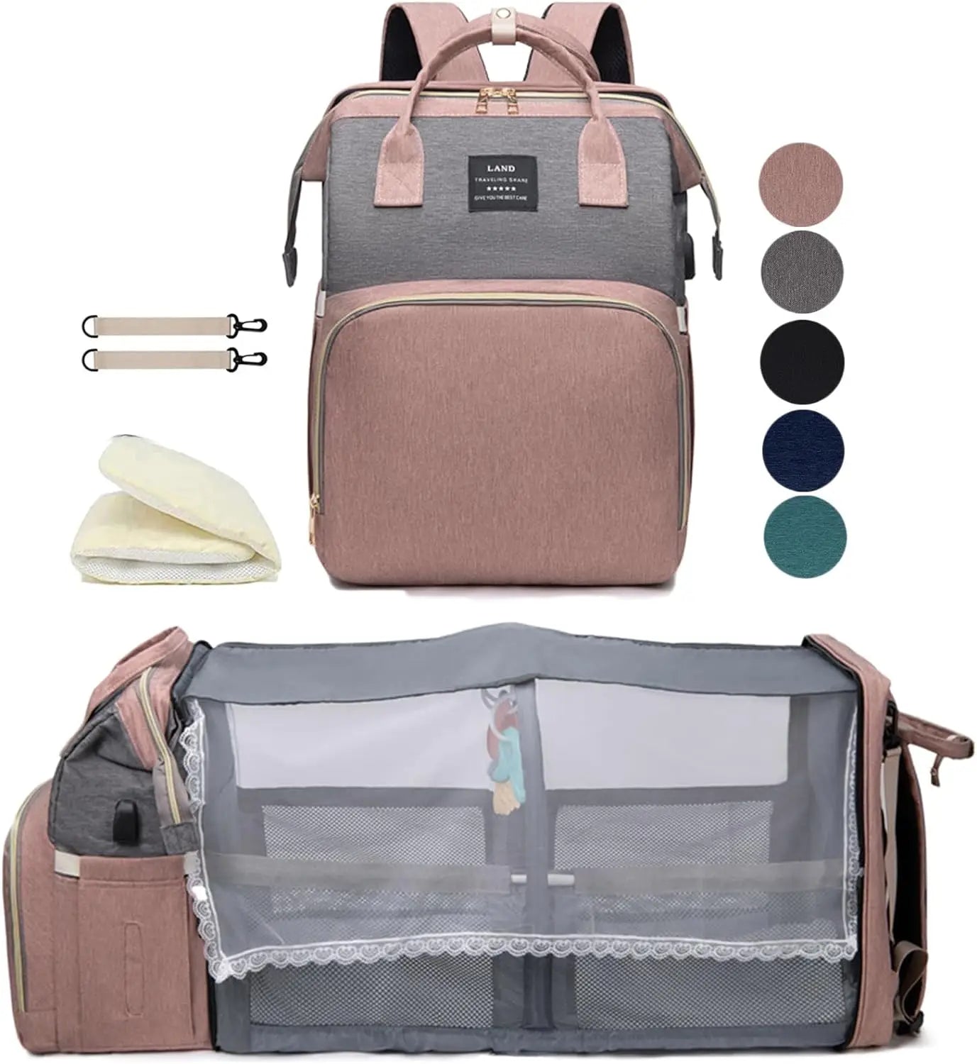 Baby Backpack With Foldable Bed For Travel And Diaper Storage