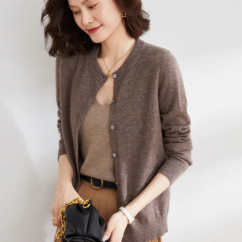 Alicia Cashmere Cardigan For Spring And Autumn Knitwear
