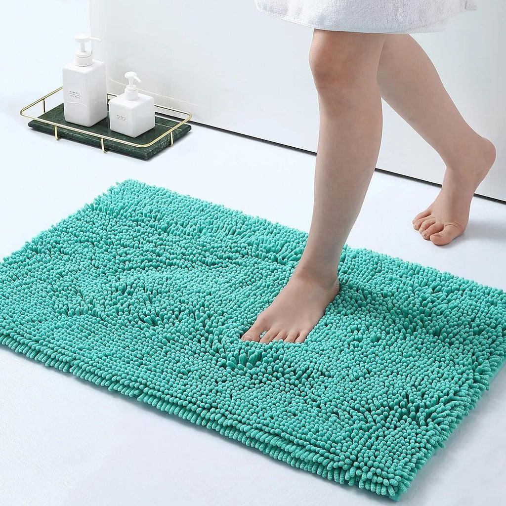 Soft Absorbent Bath Rug With Thick Backing And Non Slip Grip
