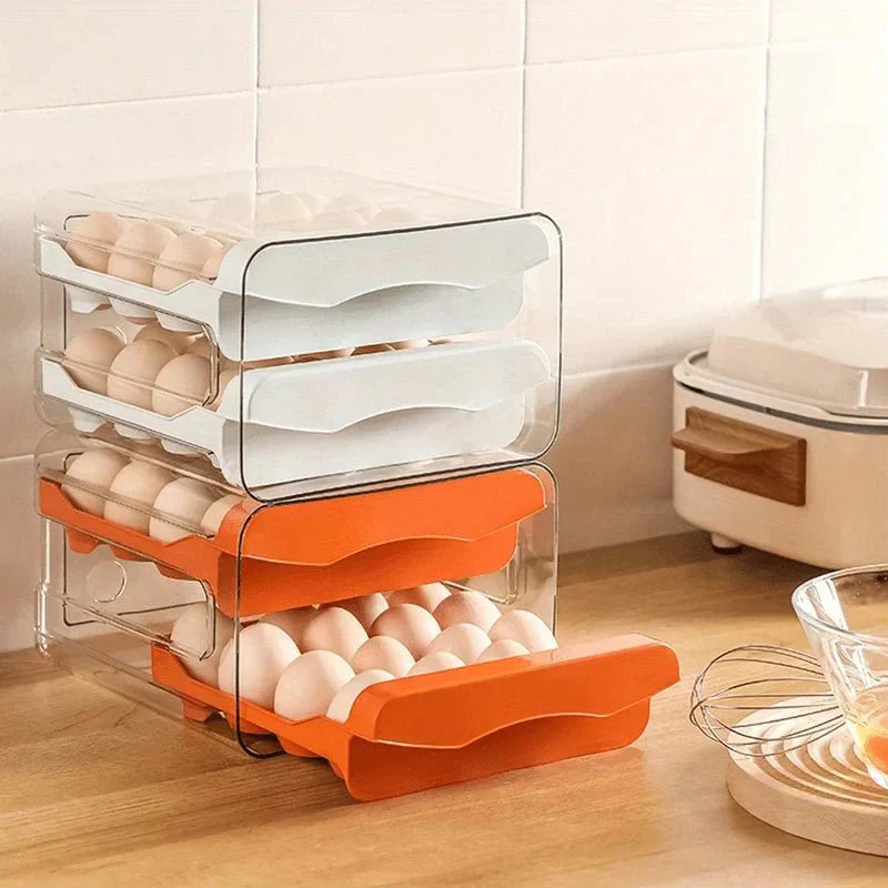 EggNest dvoupatrová ledničková krabička na vejce se zásuvkami, kapacita 32
