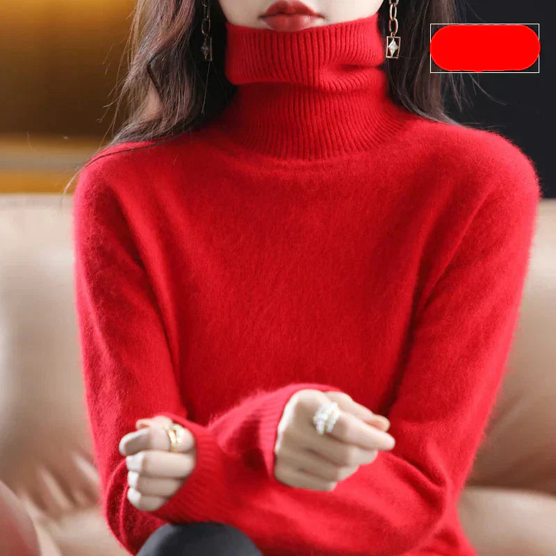 Emma 100 Percent Pure Cashmere Sweater With High Neck For Autumn And Winter