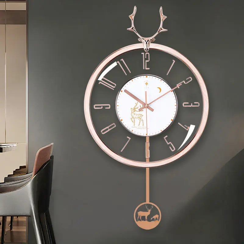 ساعة حائط فاخرة PolarisClock بآلية صامتة لغرف المعيشة