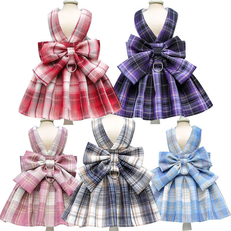 AuroraPaw Adjustable Dog Harness With Elegant Bow For Stylish Walks