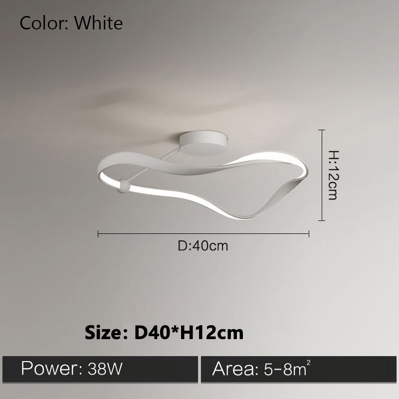Abstract Minimalist LED Ceiling Light With Remote Dimming