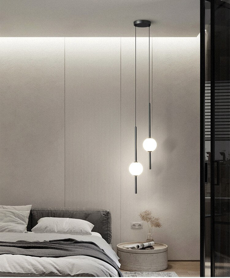 Moole Doon Nordycka szklana kula wisząca lampa minimalistyczne oświetlenie pokoju
