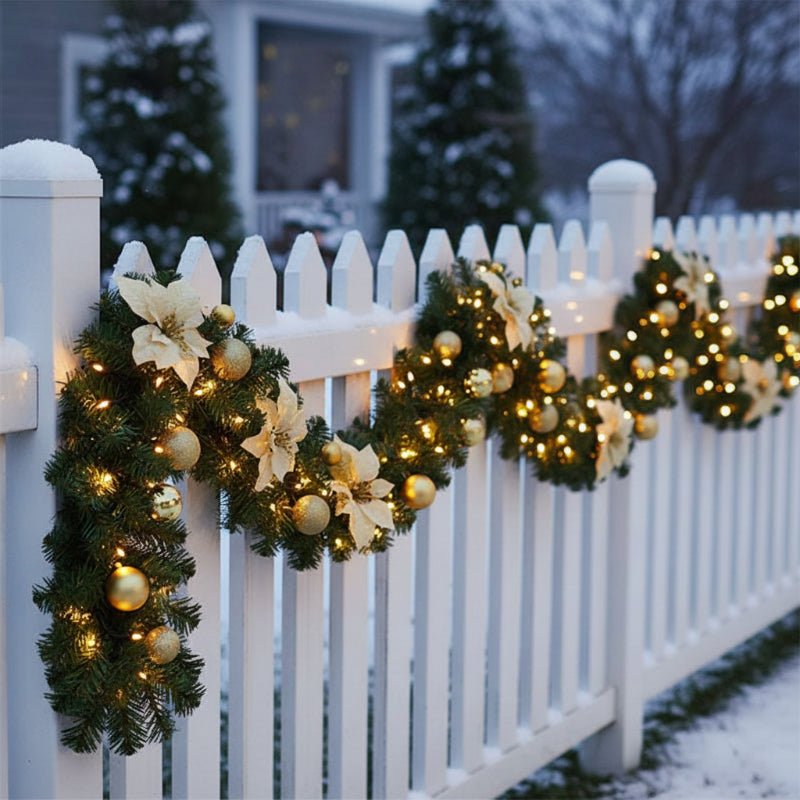 LumaTwine Illuminated Rattan Christmas Garland With Warm White LEDs, 2.7 Meters