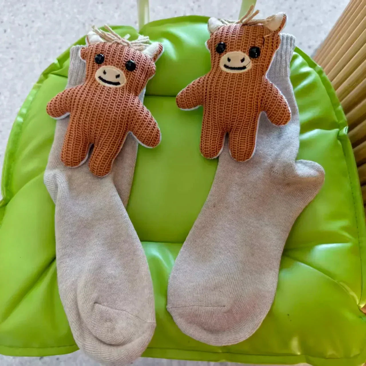 CuddleStride Cozy House Socks With Cute 3D Animal Accent And Non-Slip Sole