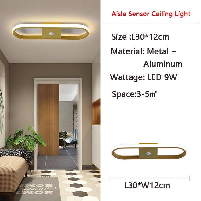 Plafonnier avec Capteur de Mouvement LED pour Chambre et Couloir