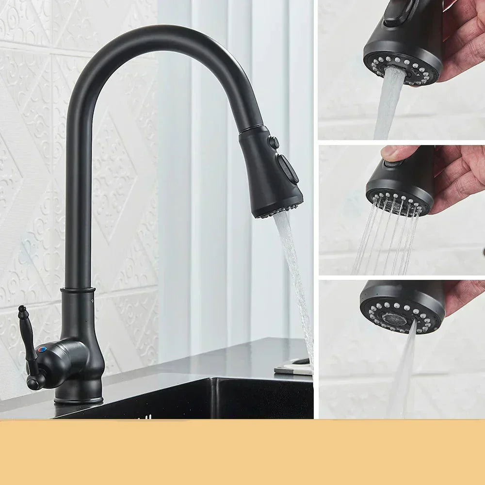 VintageTap vandhane i antik messing til køkkenvask klassisk design