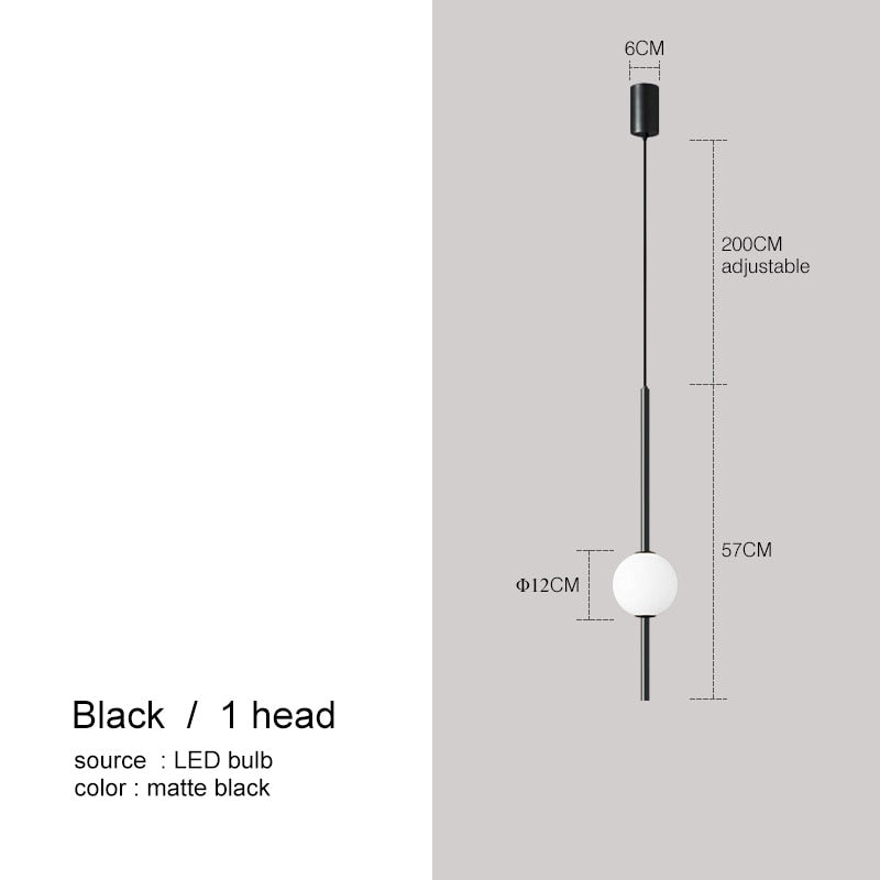 Moole Doon Nordycka szklana kula wisząca lampa minimalistyczne oświetlenie pokoju