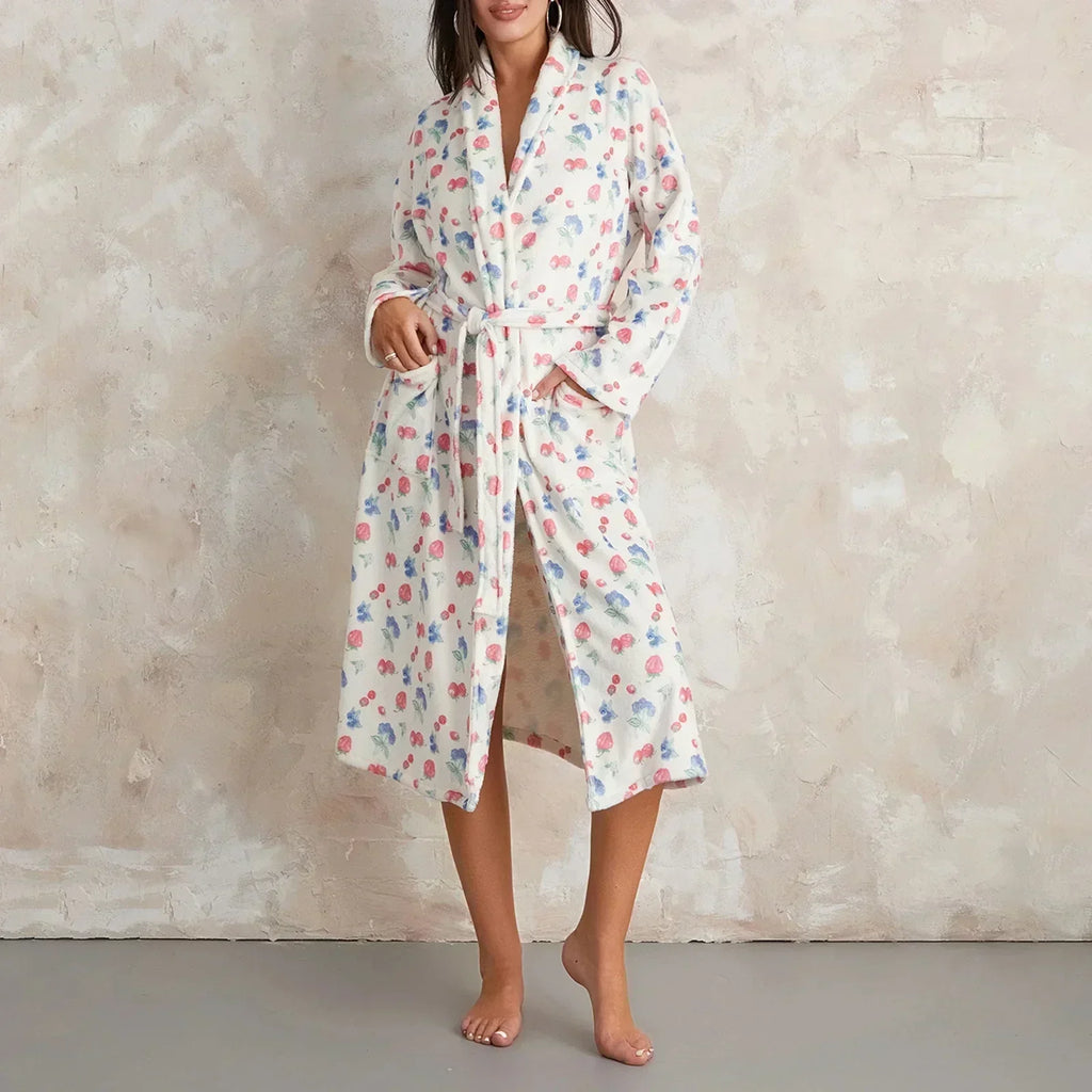 BlossomWrap Cozy Indoor Robe For Home Comfort And Warmth