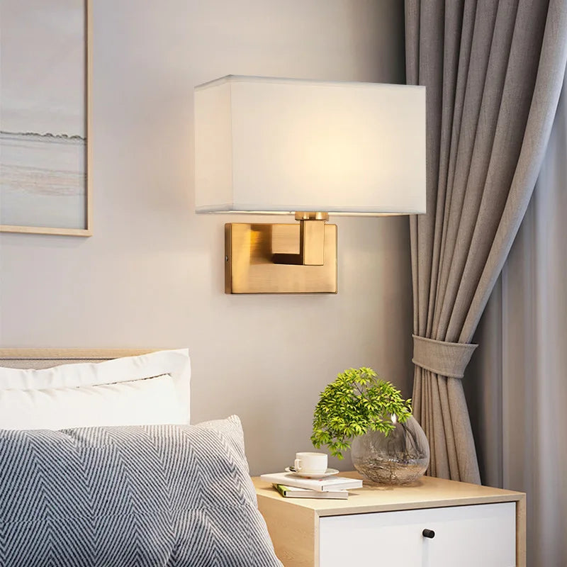 LumaNova Modern Wall Mount Bedside Lamp And Fabric Shade