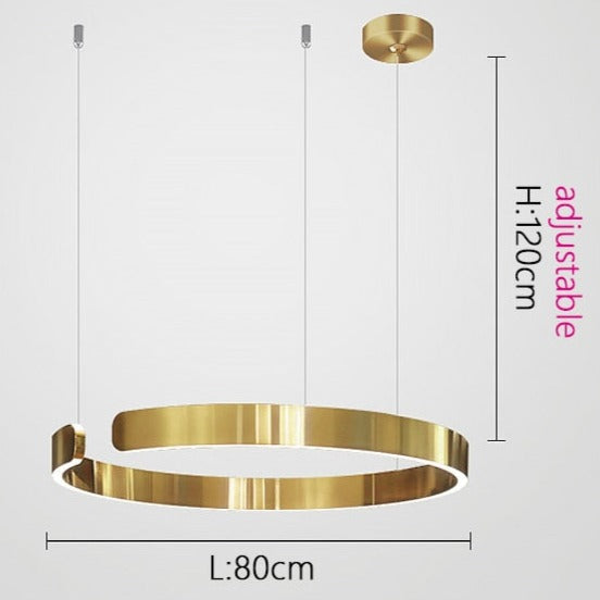 Luma Circle LED Lysekrone Metal Luksus Pendellampe