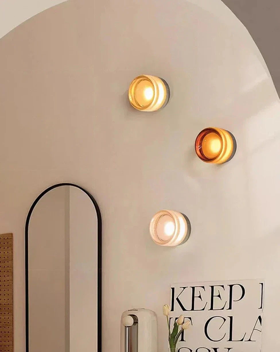 Aurelia Glass Wall Sconce Lamp in Contemporary Style | Fervei