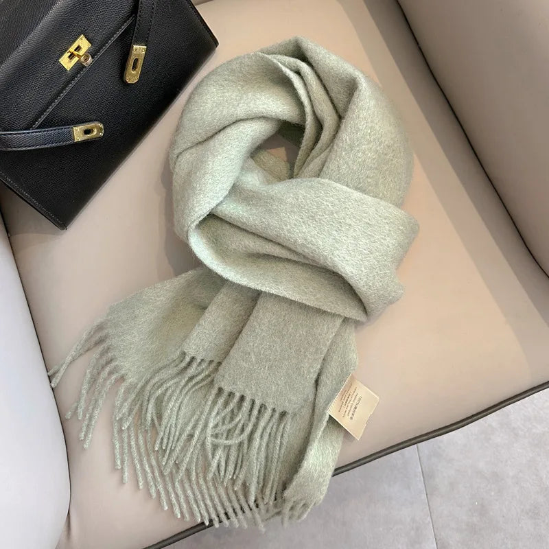 Lyvara vlněná zimní šála unisex, teplá, jednobarevná, měkká a pohodlná