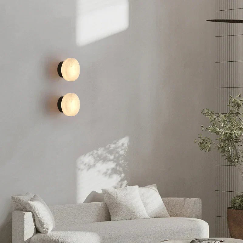 مصباح حائط دائري أنيق من الرخام LED للمساحات الداخلية