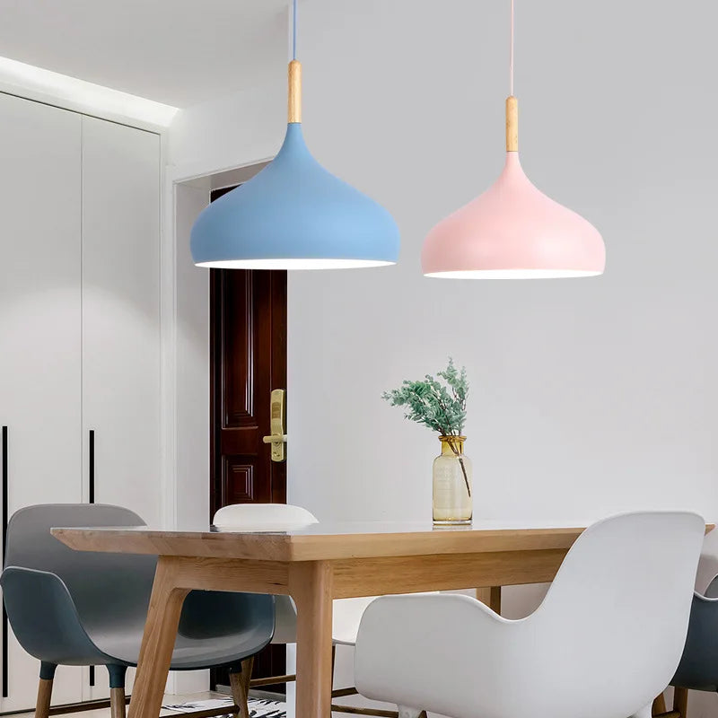Aluminium Pendant Light With E27 Fitting In 8 Modern Colors