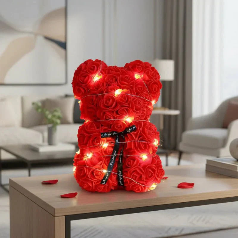 Amara Romantic Eternal Rose Teddy Bear Gift Set for Special Occasions