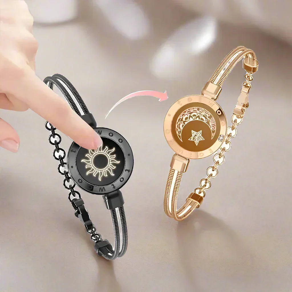 Totwoo Moon And Sun Love Bracelets For Couples Long Distance Touch Light Up And Vibrate