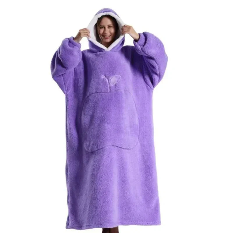 Felpa con Cappuccio Oversize in Pile Morbido per Massimo Comfort e Relax