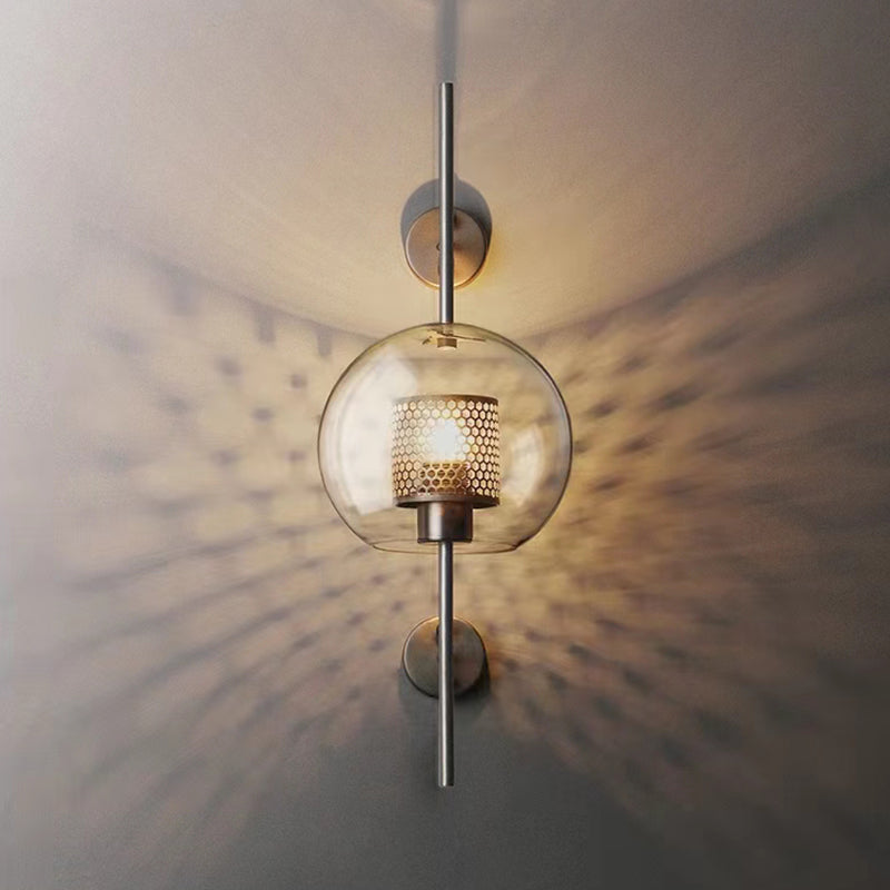 Alora Honeycomb Wall Sconce in Brass and Glass