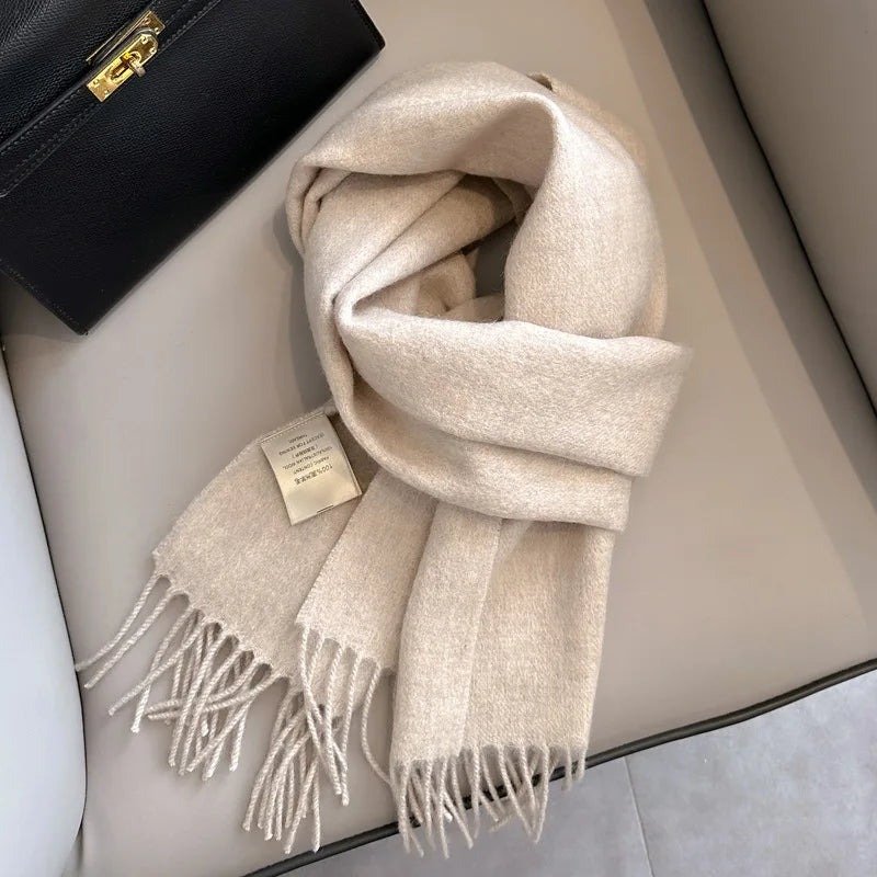 Lyvara vlněná zimní šála unisex, teplá, jednobarevná, měkká a pohodlná
