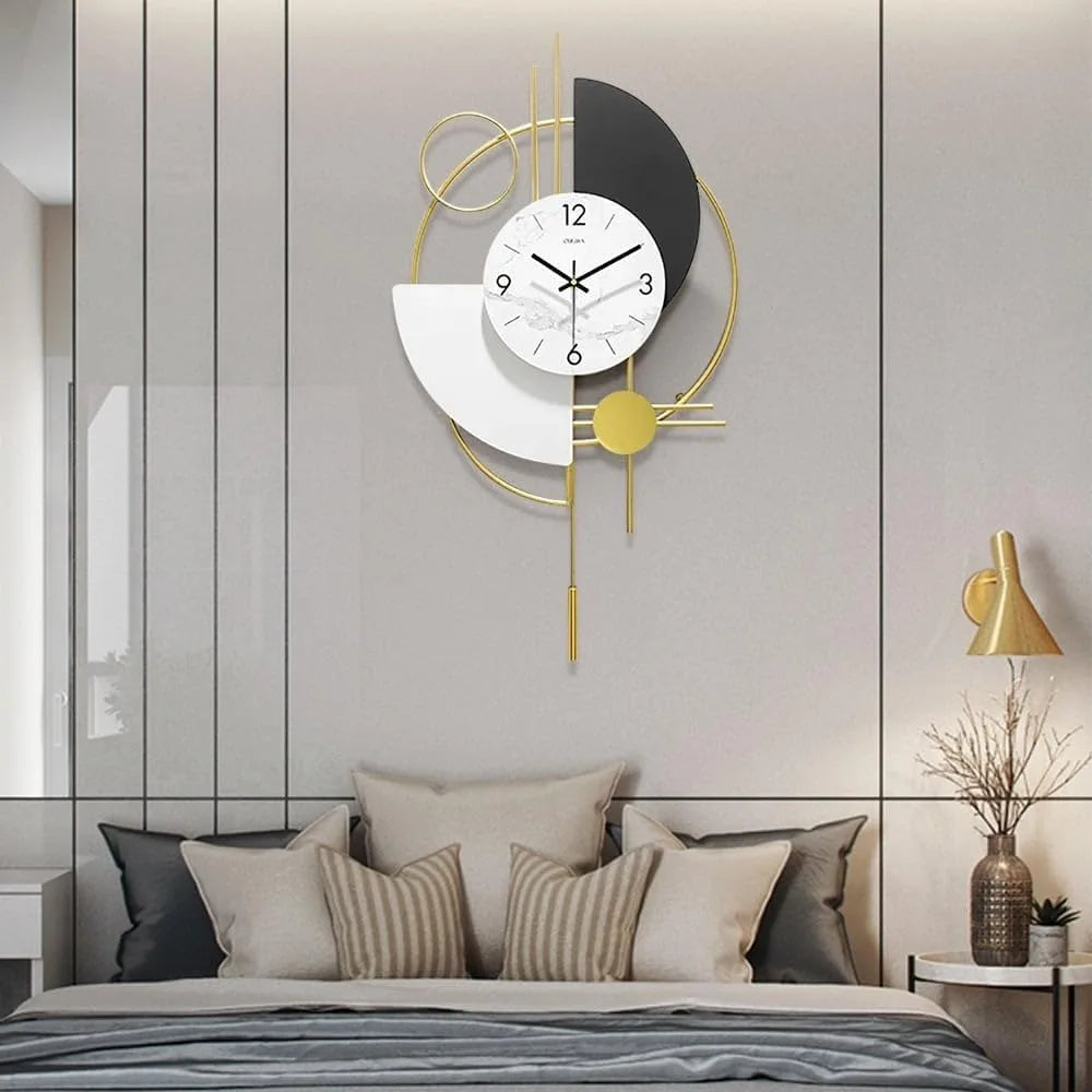 GoldSphere 3D Modern Dekoratif Saat Oturma Odası Sergi Parçası İçin