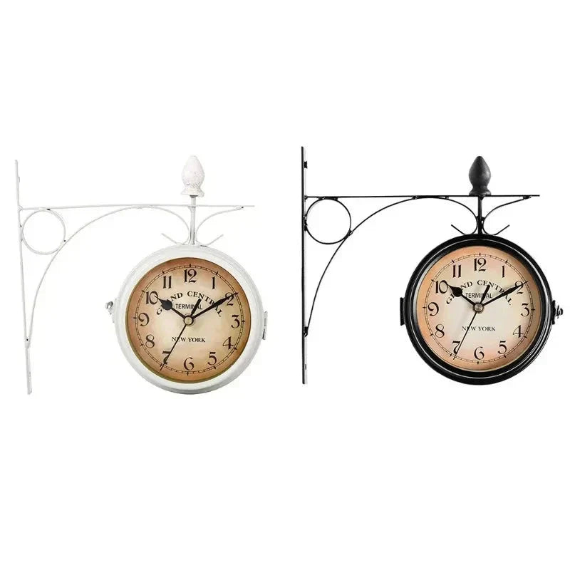 RetroTime Vintage Dual Sided Wall Clock Classic Timepiece For Your Wall